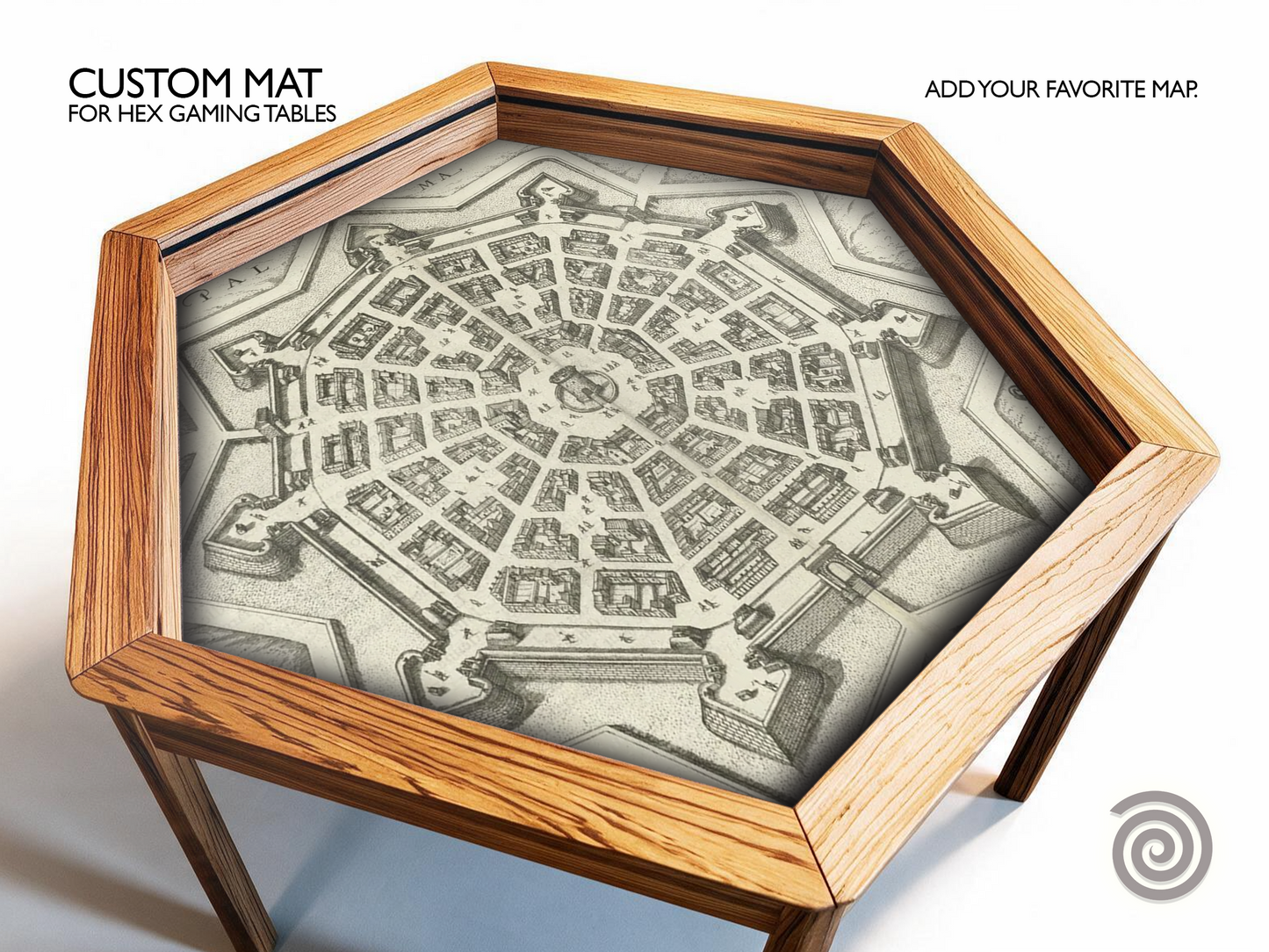Custom mat for Hexagon Gaming tables ( Custom Sizes up to 59 inches)