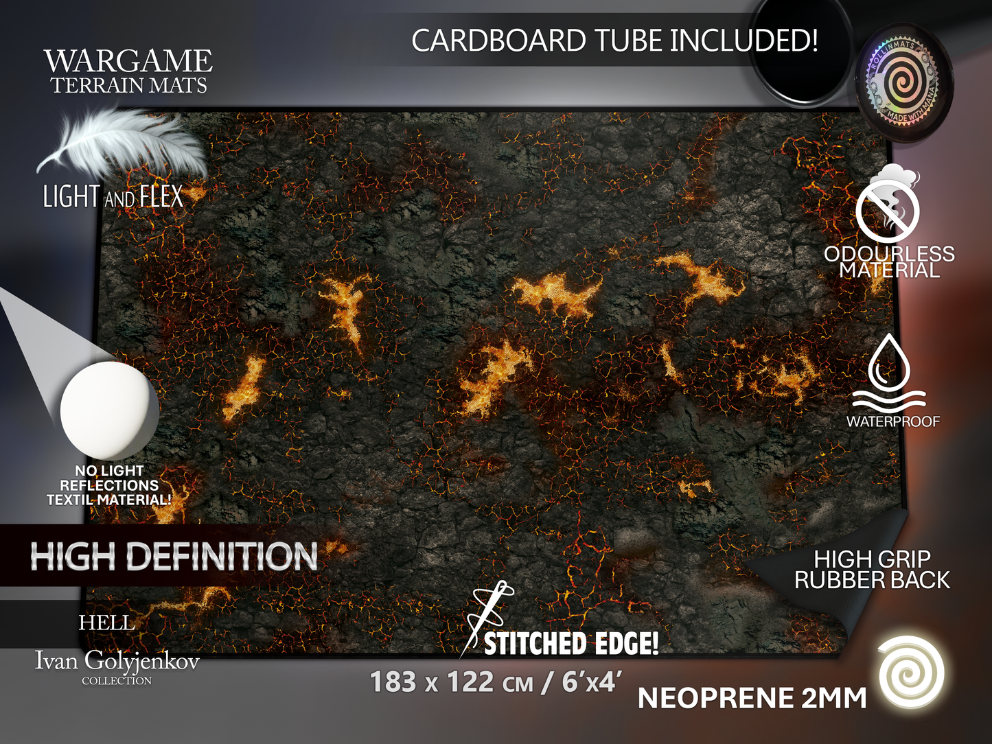 WARGAME TERRAIN MAT - HELL
