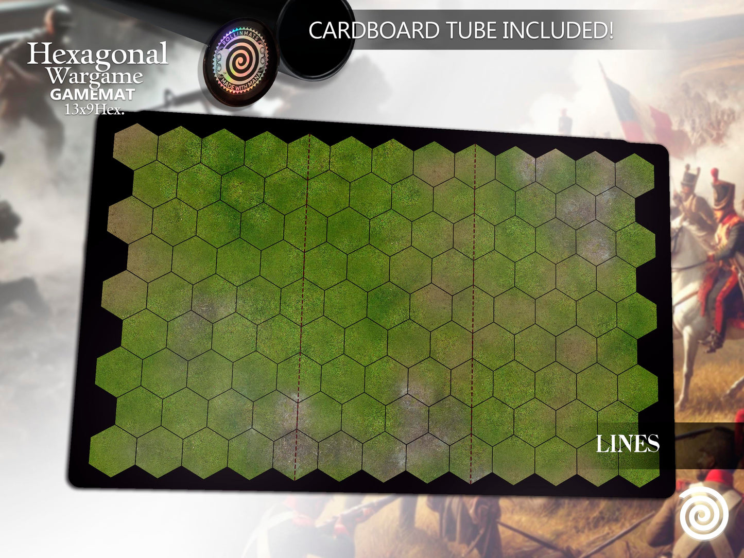 Hexagonal Wargame Gamemat (9x13 Hexagons)