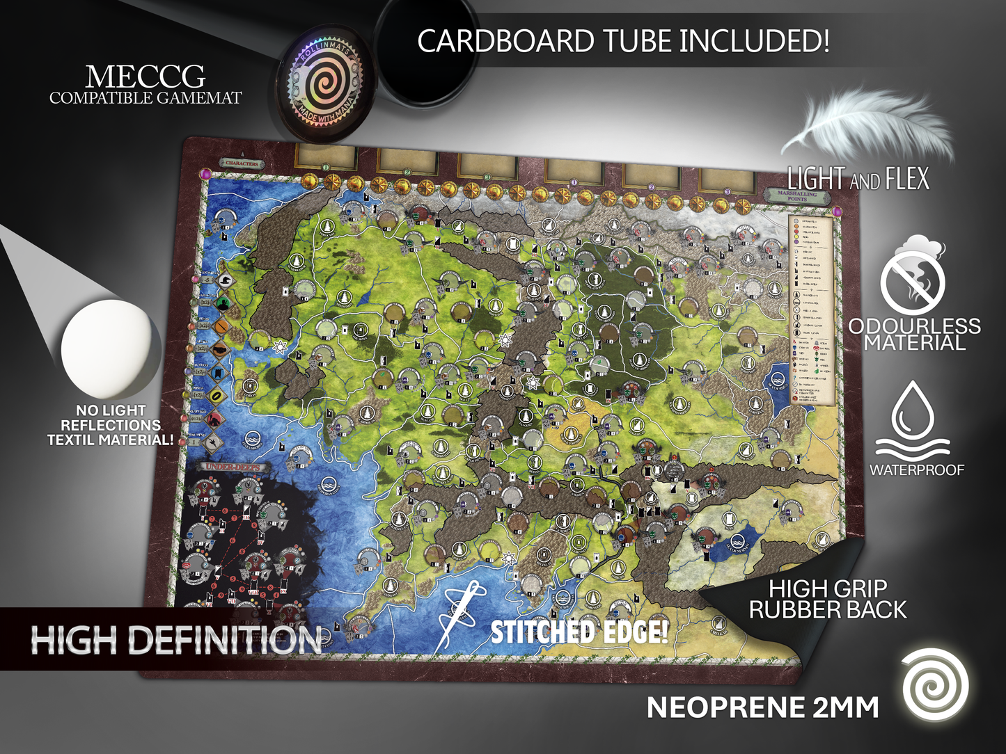 MECCG compatible Gamemat - Middle - Earth Collectible Card Game ( 1995)