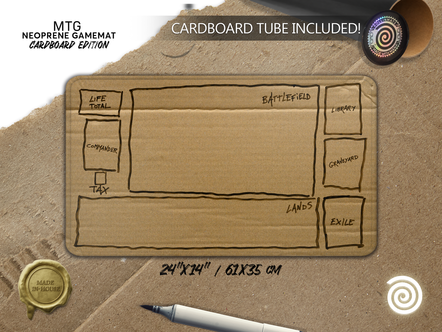 MTG Compatible Gamemat Cardboard Tube Included
