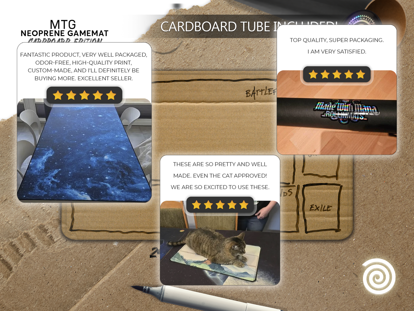 MTG Compatible Gamemat Cardboard Tube Included