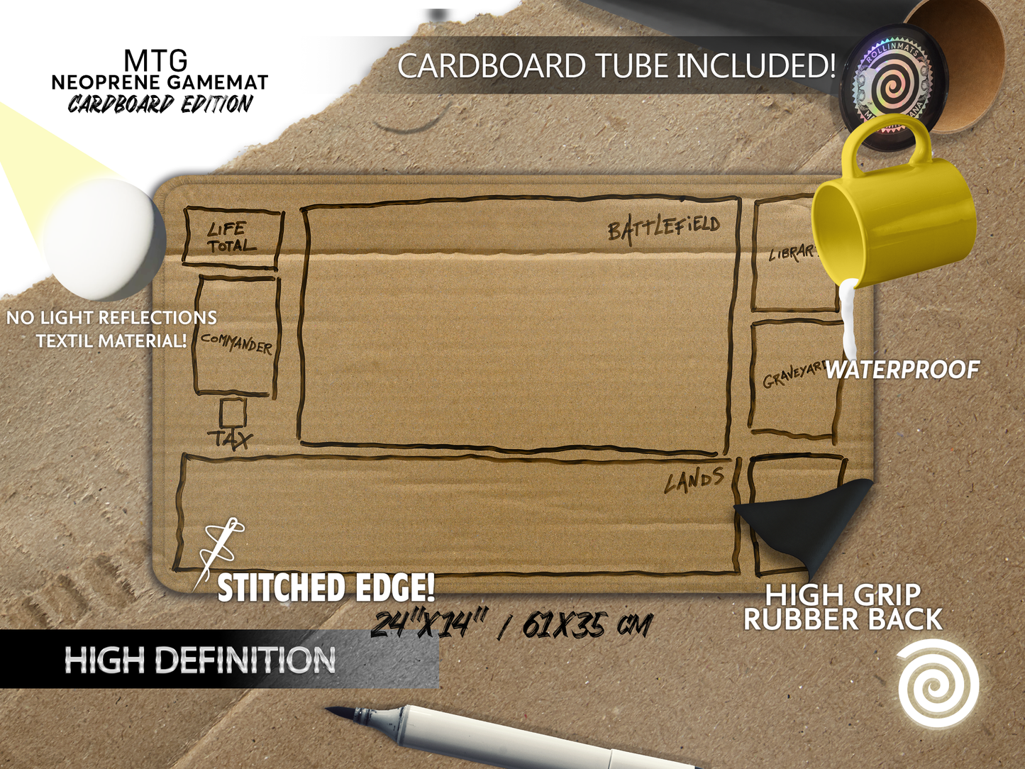 MTG Compatible Gamemat Cardboard Tube Included