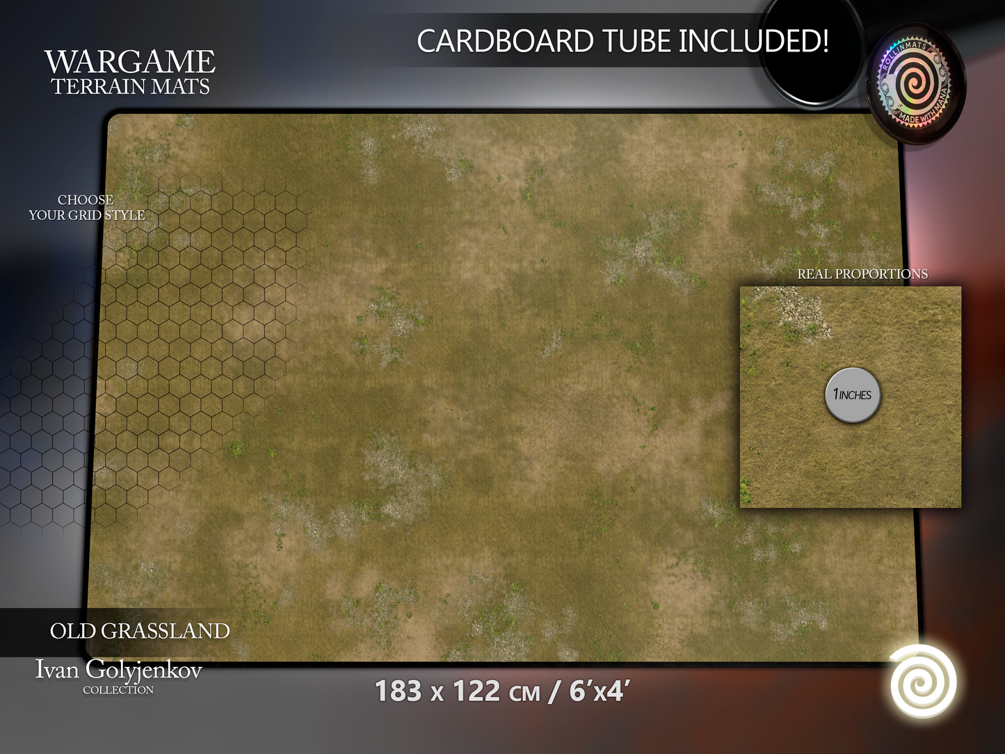 WARGAME TERRAIN MAT - OLD GRASSLAND