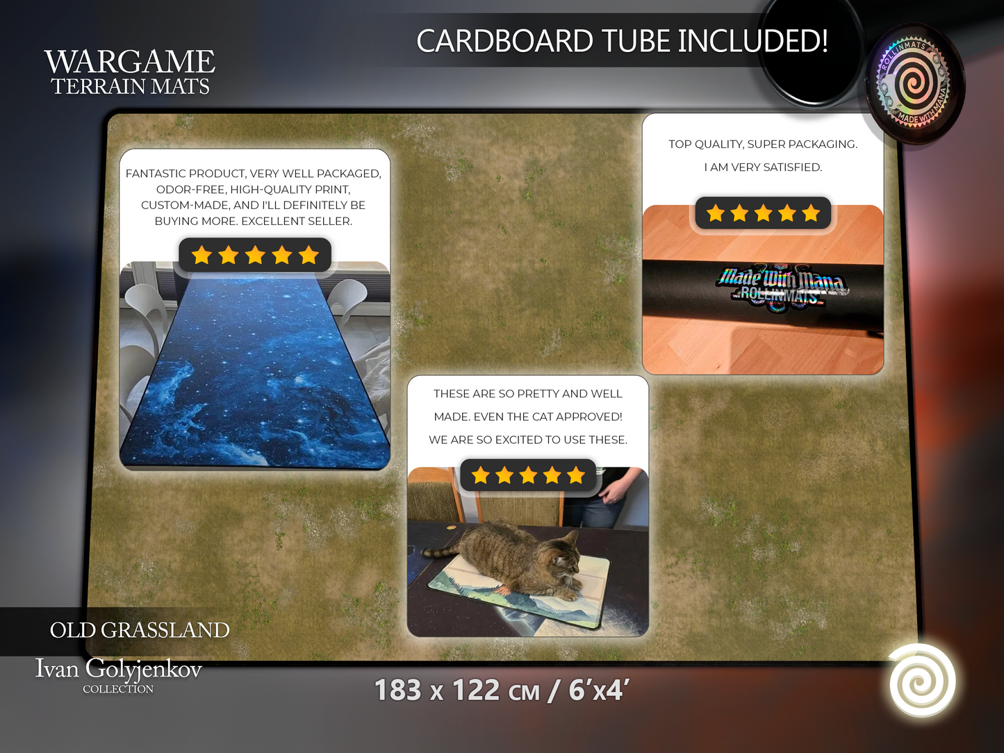 WARGAME TERRAIN MAT - OLD GRASSLAND