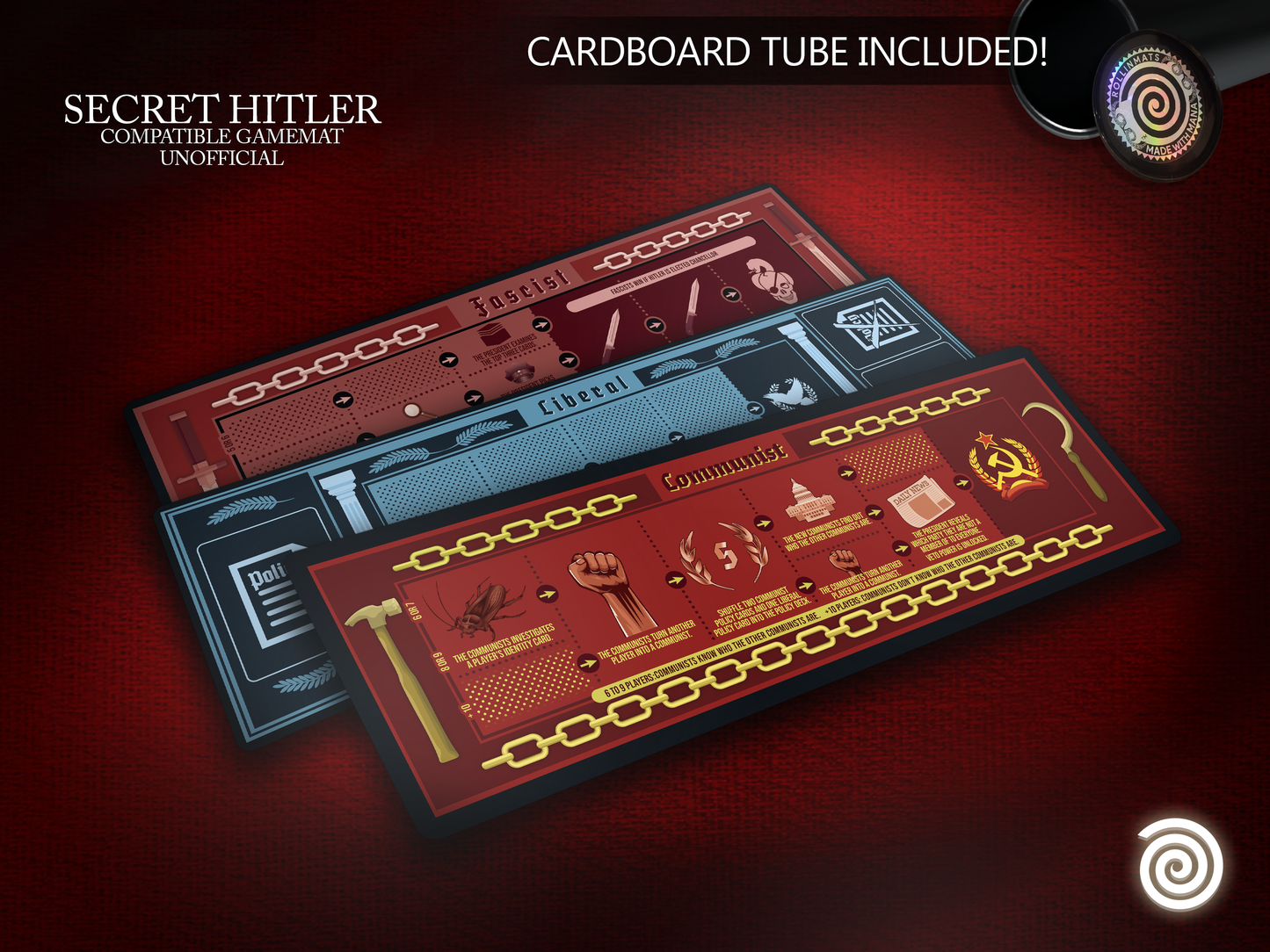 SECRET HITLER compatible Playmats  Bundle