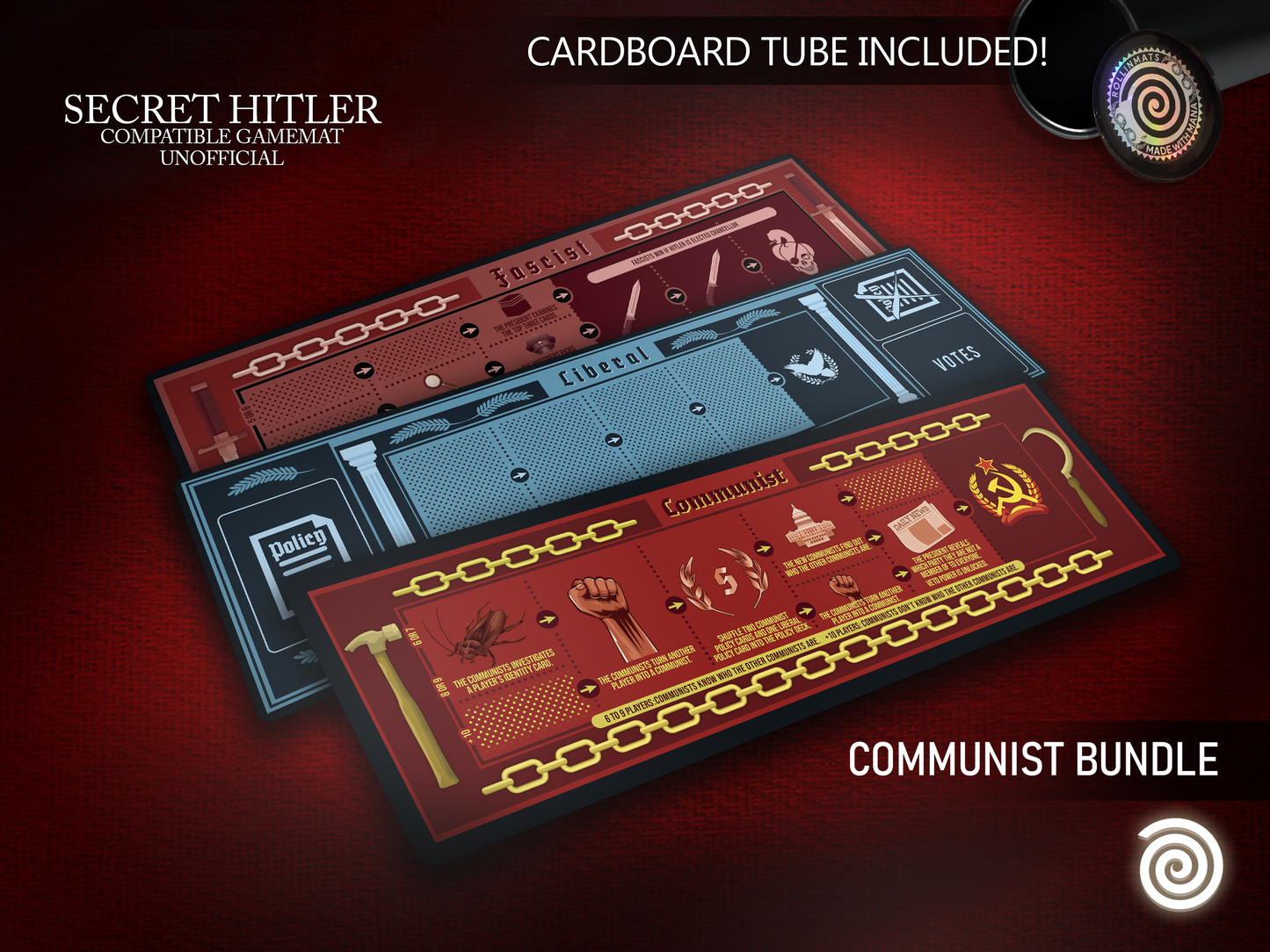 SECRET HITLER compatible Playmats  Bundle
