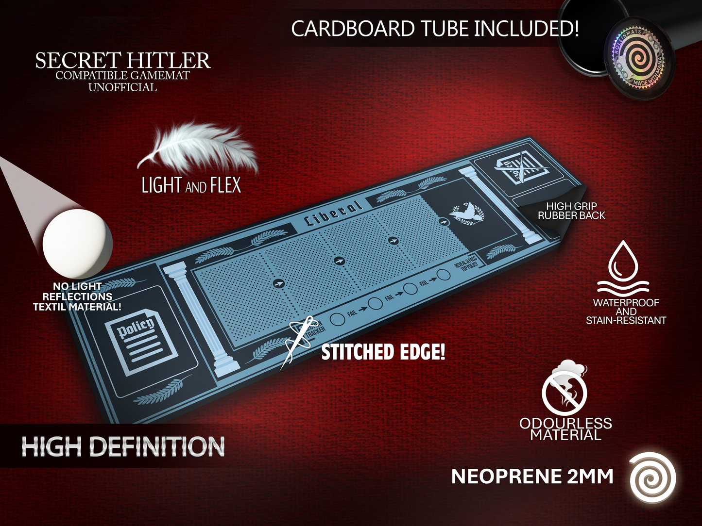 SECRET HITLER compatible Playmats  Bundle