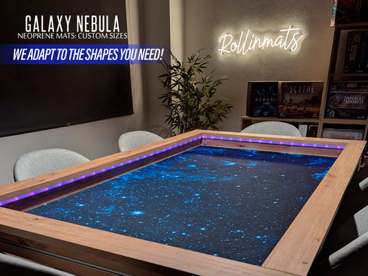 Galaxy Nebula custom gaming mat shape options