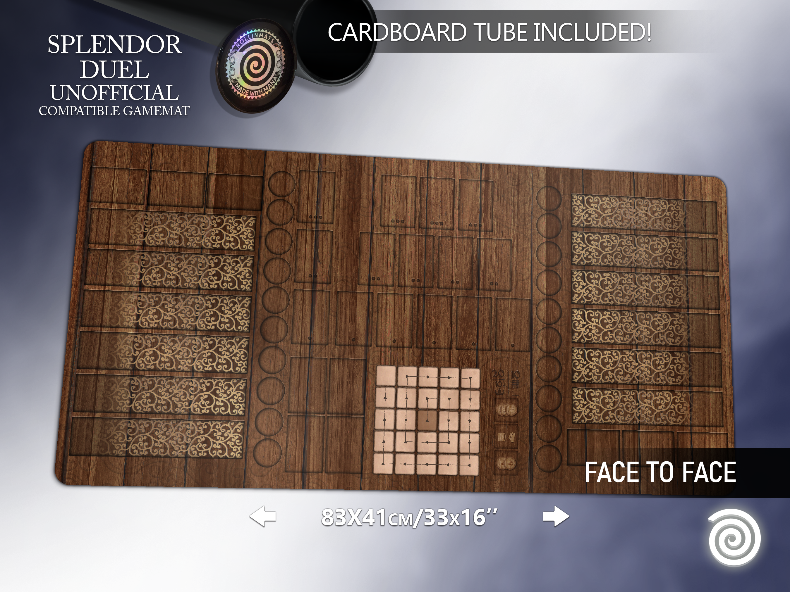 Splendor Mat Splendor: Duel Compatible Gamemat – Rollinmats