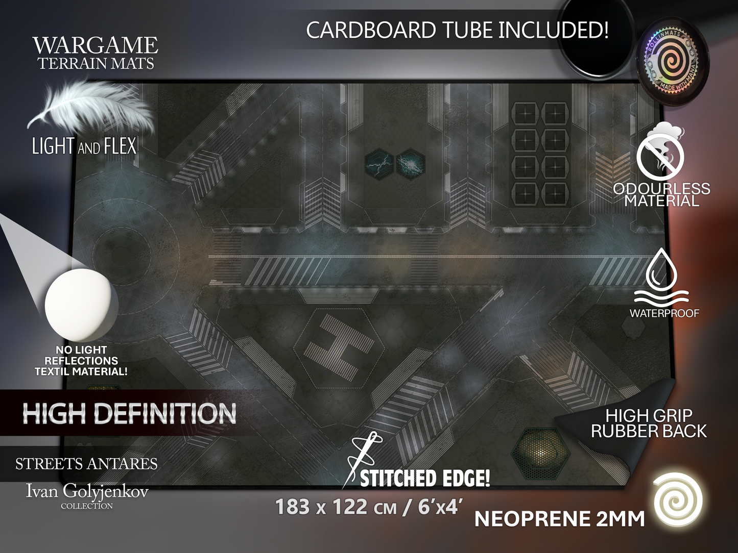 WARGAME TERRAIN MAT - STREETS ANTARES