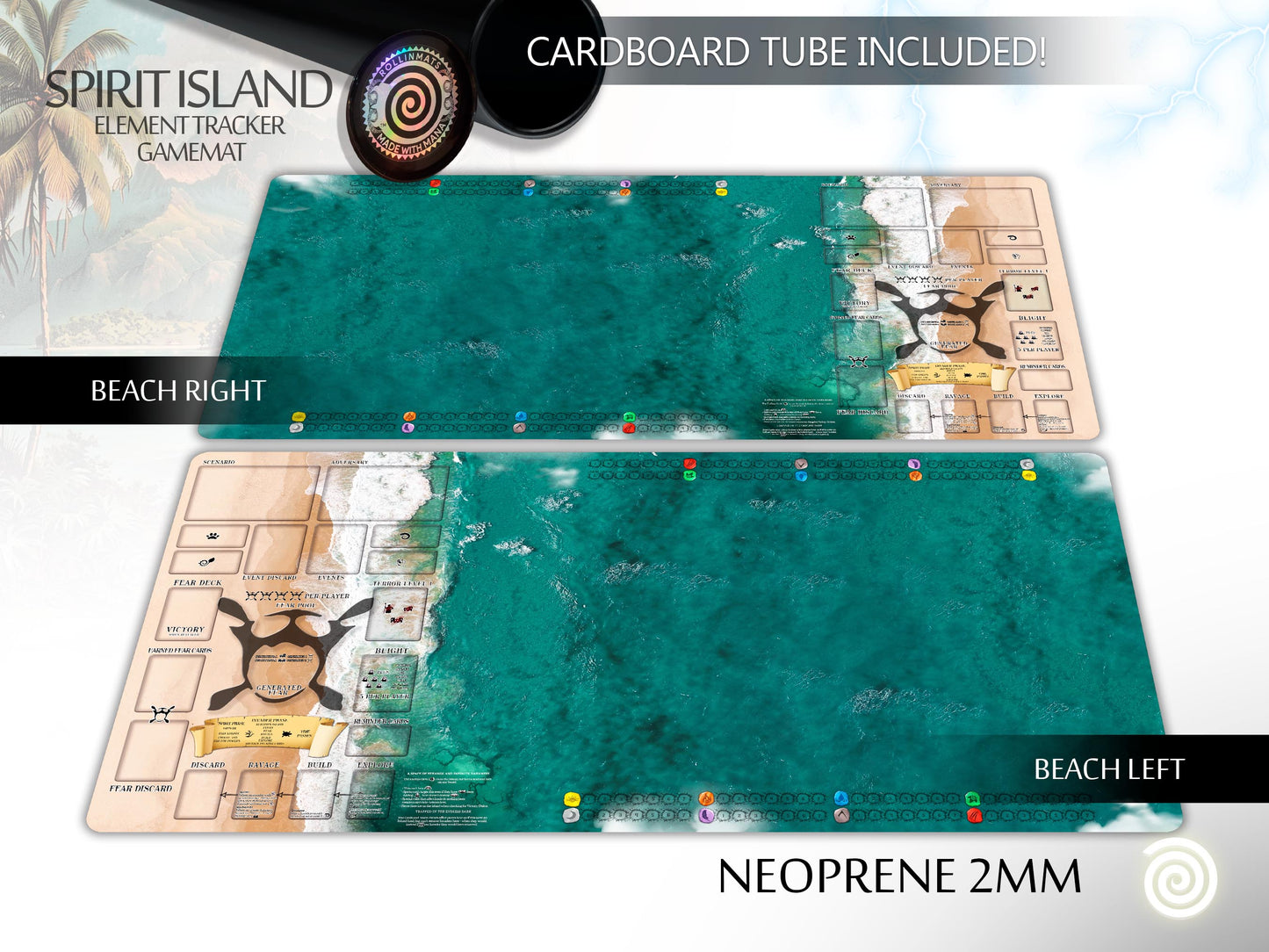 Spirit Island Element tracker compatible Gamemat