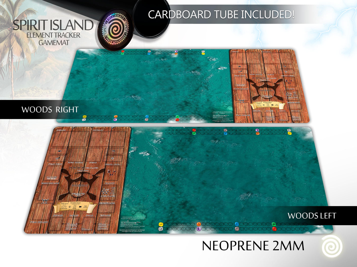 Spirit Island Element tracker compatible Gamemat