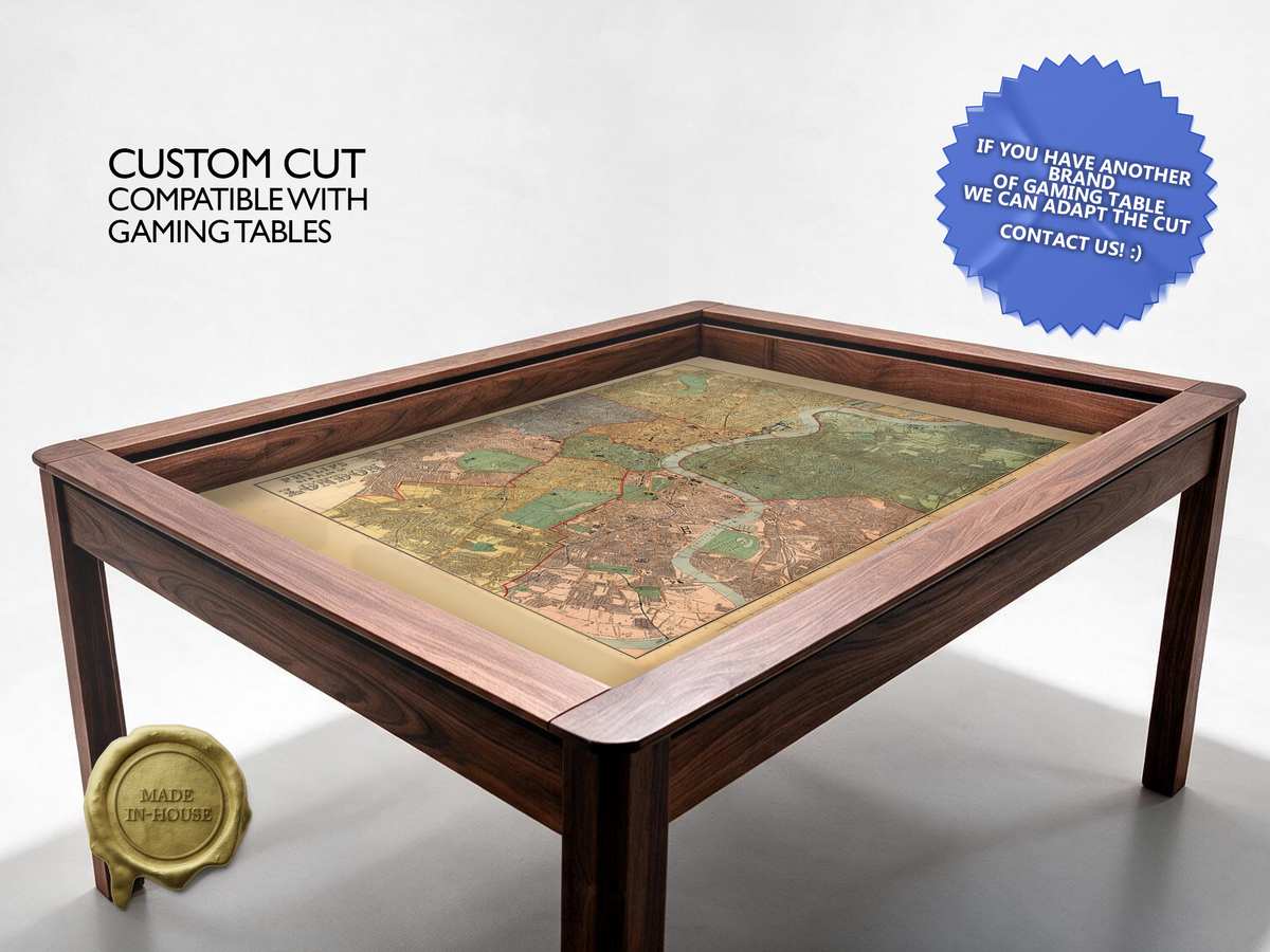 London 1886 Vintage map Neoprene mat Oversizes and Custom Cut available