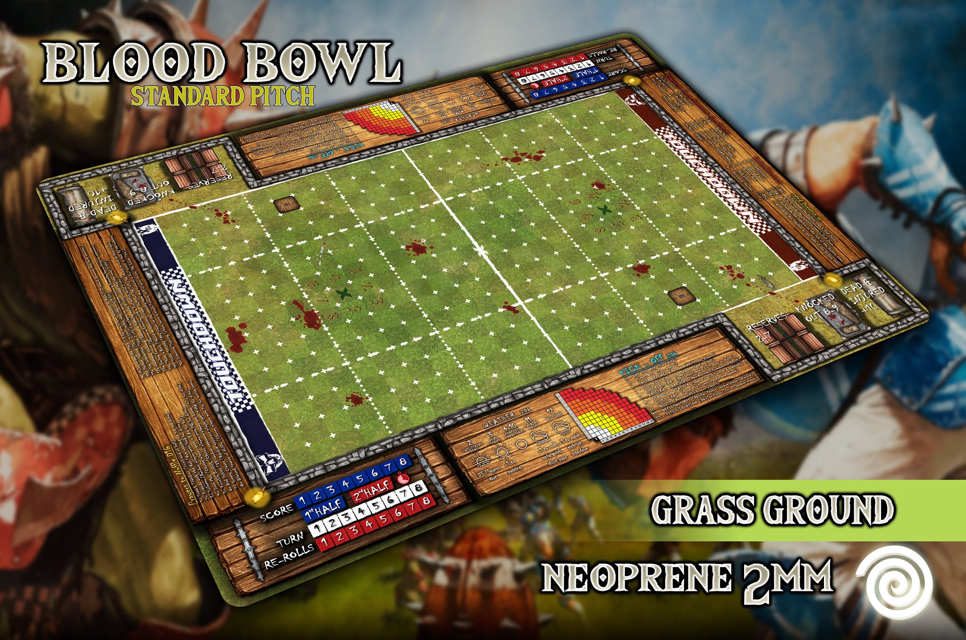 Blood Bowl Standard Pitch - Board Game Mat