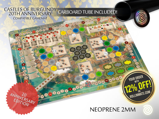 Castles of Burgundy playmat compatible with 20 anniversary and Special Edition