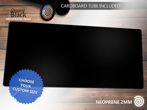 Solid Black Neoprene Desk Mat & Gaming Playmat