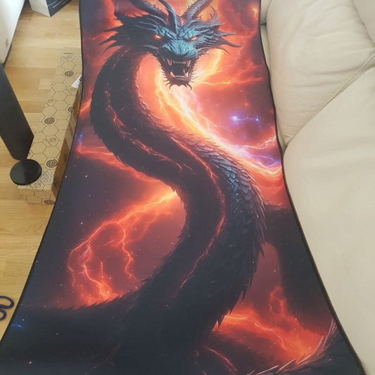 Custom dragon artwork neoprene playmat