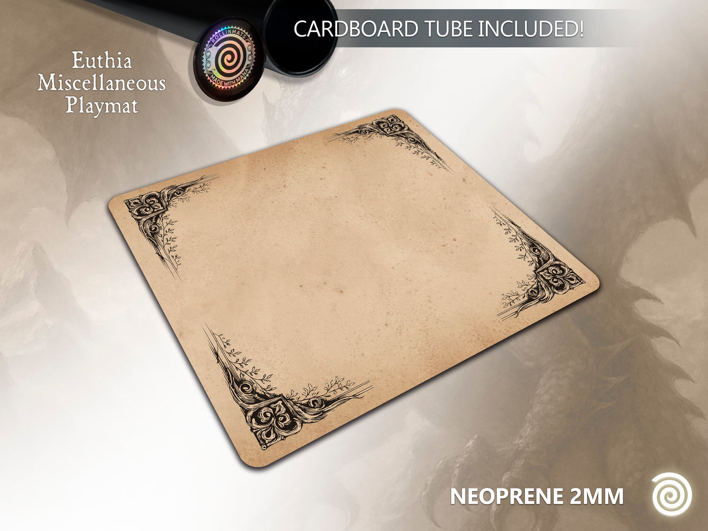 Playmat Euthia Style D and D ( Custom Sizes up to 110x43 inches) Playmat and Desk