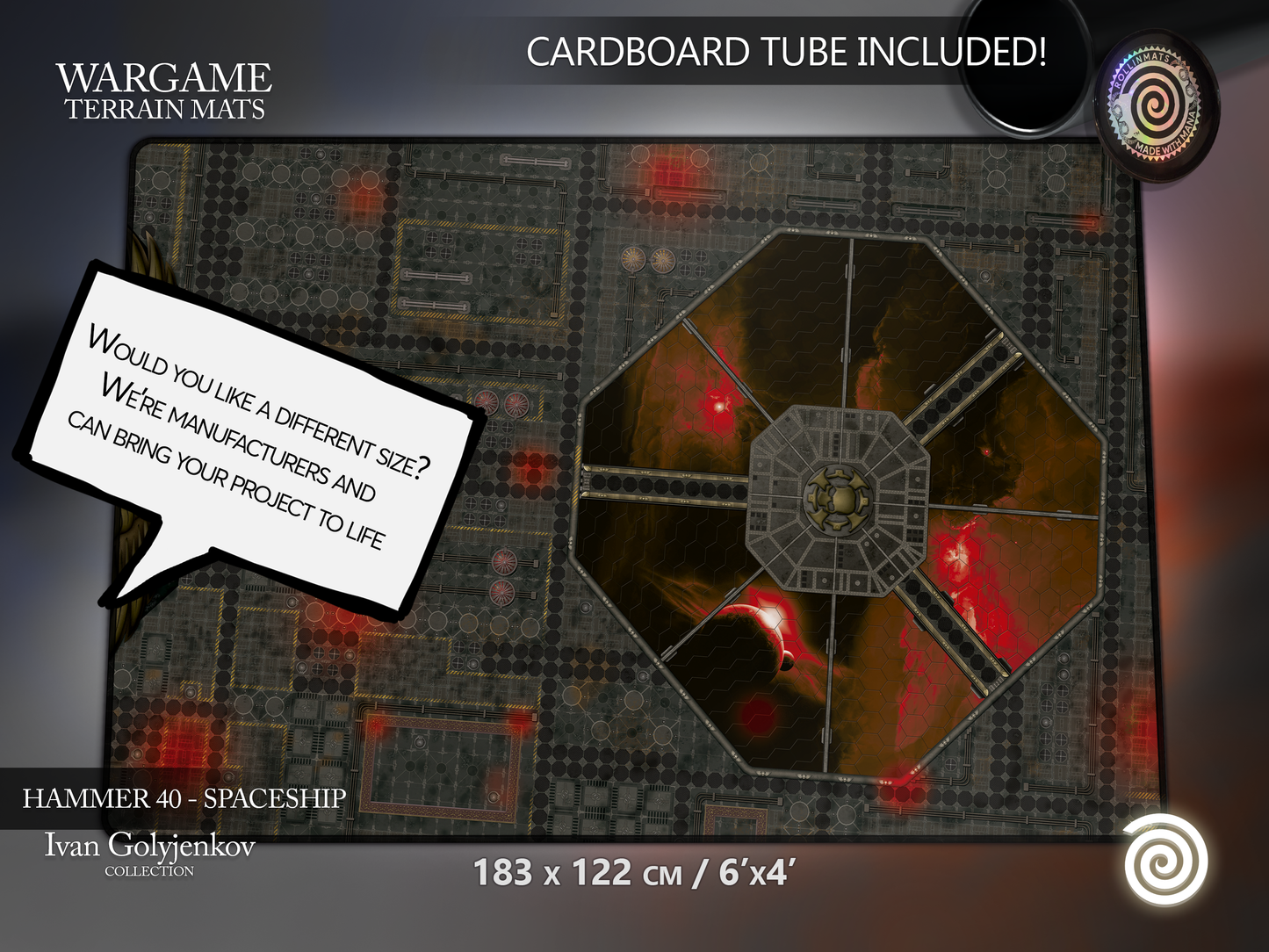 WARGAME TERRAIN MAT - HAMMER 40 SPACESHIP