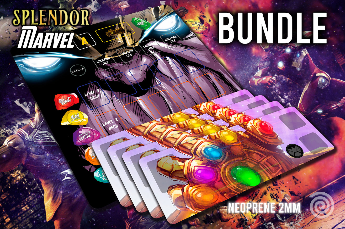 Tapete Bundle Pack para Splendor Marvel UNOFFICIAL PRODUCT