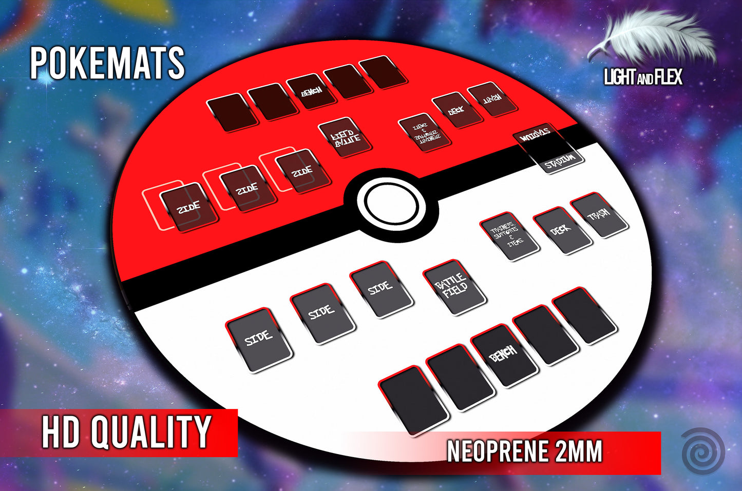 Pokemon Trading Card game compatible Gamemat - (2 Players) Rollinmats Pokemon Trading Card game compatible Gamemat - (2 Players) Rollinmats