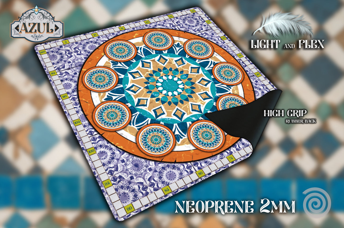 Tapete Central Azul el juego de mesa ( 55 x 55 cm)