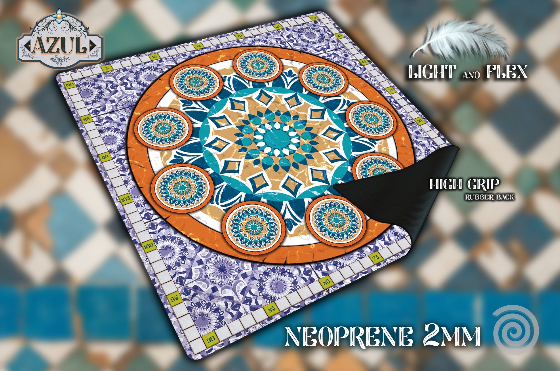 Tapete Central Azul el juego de mesa ( 55 x 55 cm)