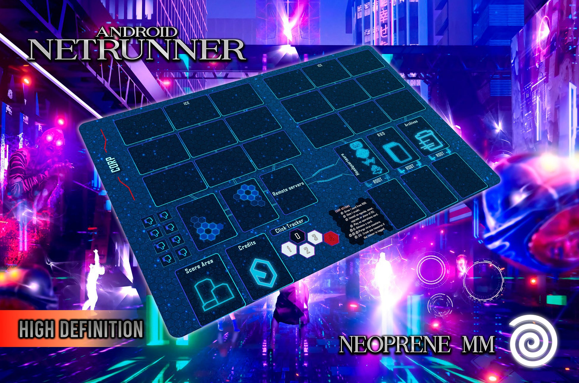 Android Netrunner Blue Playmat