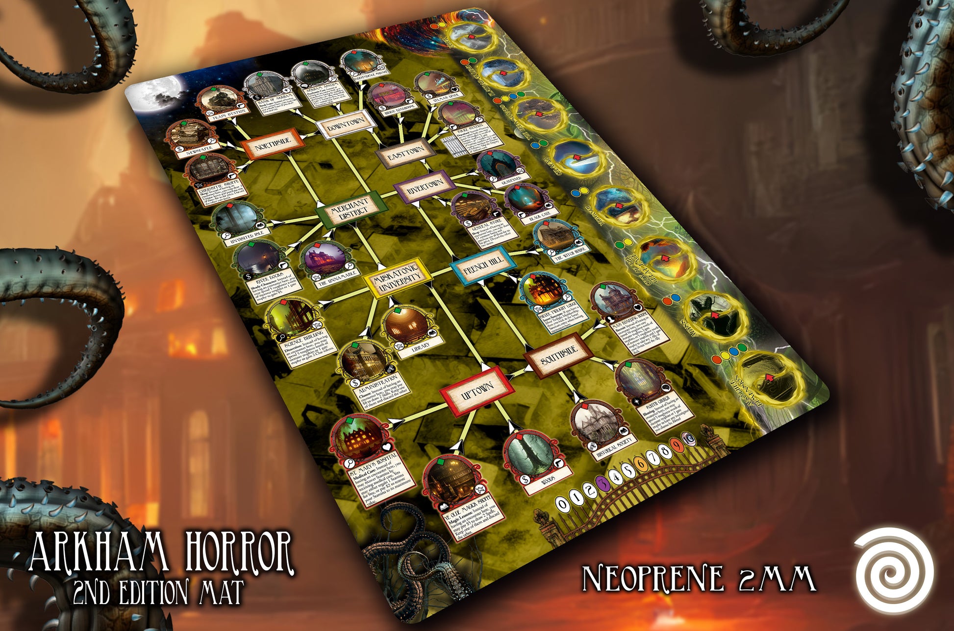 Arkham Horror 2nd Edition Compatible Playmat - Rollinmats Arkham Horror 2nd Edition Compatible Playmat - Rollinmats